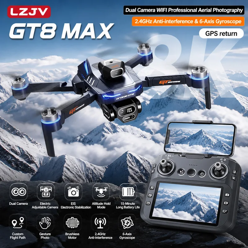 GT8 Max Foldable Drone 8K HD P - Drone Mapping ulasan dan harga
