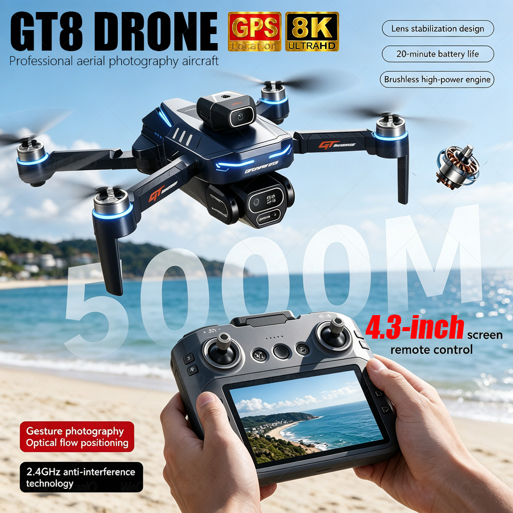 NEW GT8 HD RC Drone 4K Profess - Drone Mapping ulasan dan harga