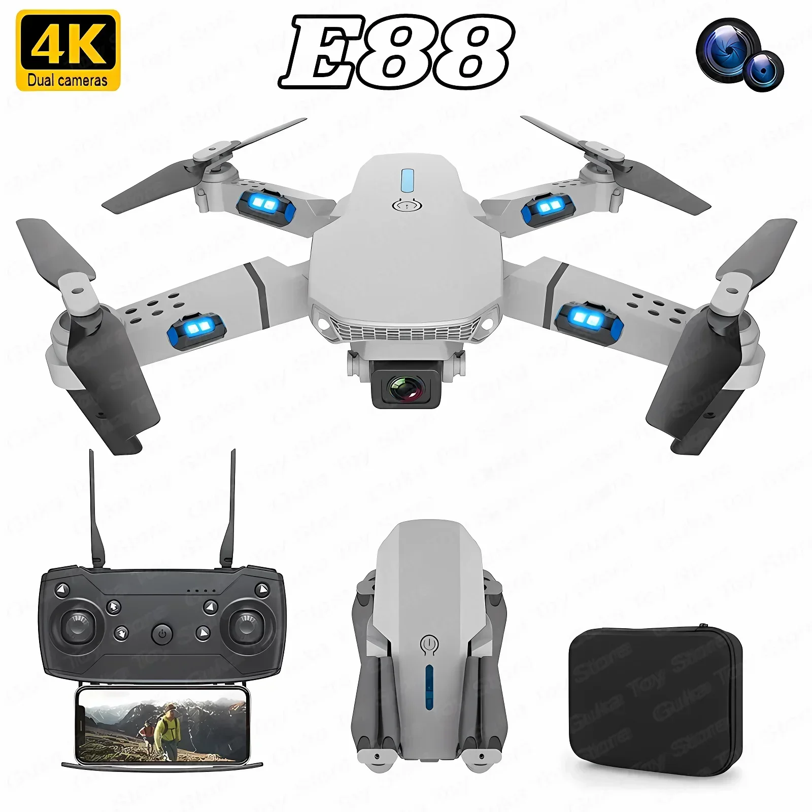 E88 Pro WIFI FPV Drone Wide An - Drone Cinematic ulasan dan harga