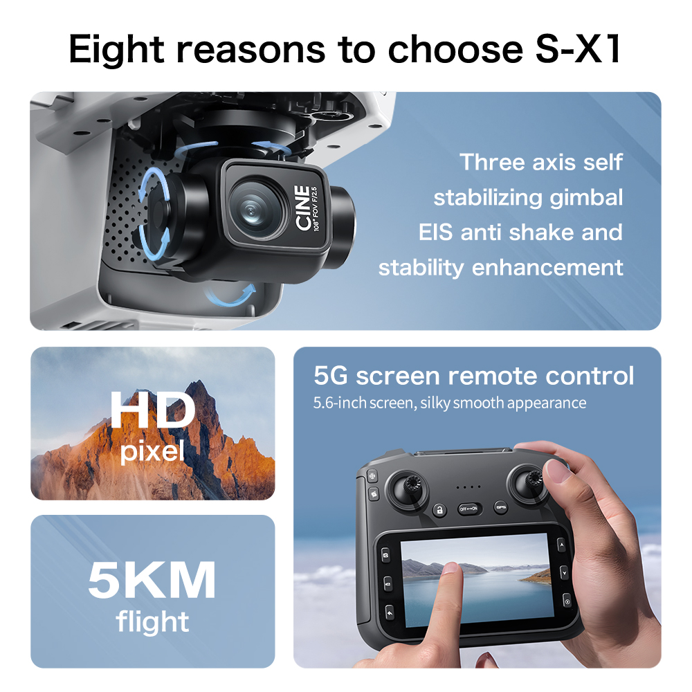 Original S-X1 Drone 8K HD Prof - Drone Surveying ulasan dan harga